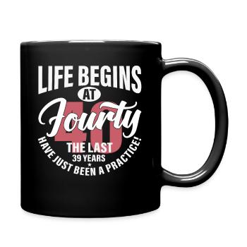 la vie commence à 40 ans - Mug uni - noir - Droite