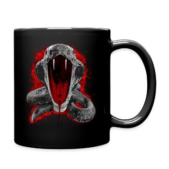 ANGRY Cobra - BW & Red Print - Full Colour Mug - black - Right