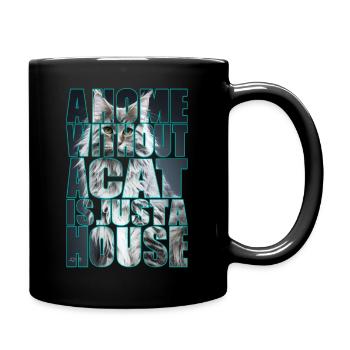 Cats are the soul in the house - Full Colour Mug - black - Right