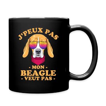 Mon beagle veut pas - Mug uni - noir - Droite