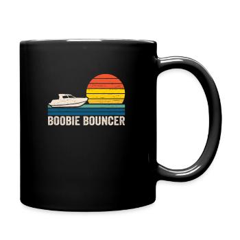 Boobie Bouncer Boot Witzig Retro Vintage - Tasse einfarbig - Schwarz - Rechts