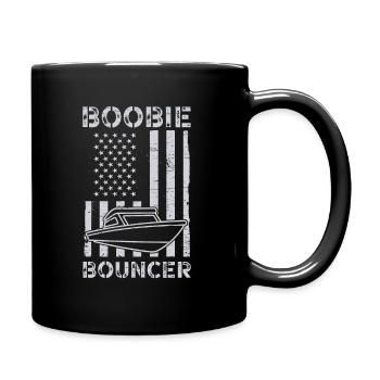 Boobie Bouncer Boot Amerika USA Flagge Witzig - Tasse einfarbig - Schwarz - Rechts