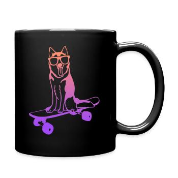 Skateboard Husky Skater Stunt Skateboarding - Mug uni - noir - Droite