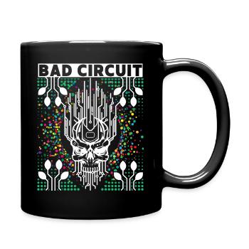 Carte d’ordinateur, circuit, crâne disant - Mug uni - noir - Droite