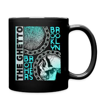Vintage-Design New York Brooklyn mit Totenkopf - Tasse einfarbig - Schwarz - Rechts