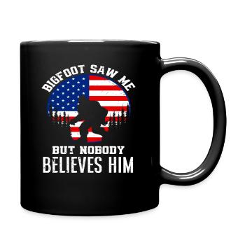 Drôle de Bigfoot USA Drapeau - Mug uni - noir - Droite