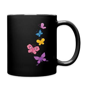 Papillons - Mug uni - noir - Droite