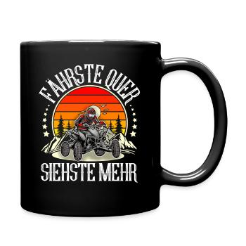 Quad ATV Offroad Quadfahrer - Tasse einfarbig - Schwarz - Rechts