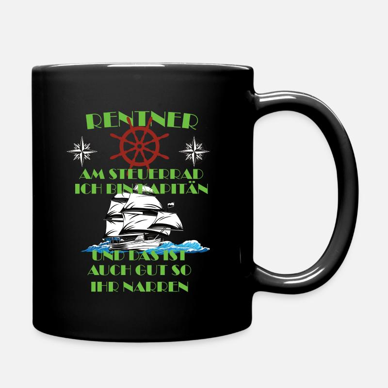 Rentner Segelschiff - Tasse einfarbig - Schwarz