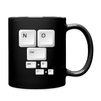 Kein Strg @ alle Tastatur Witz - Tasse einfarbig - Schwarz - Rechts