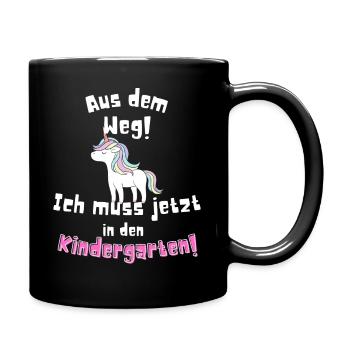 Kindergarten Kindergartenkind | Einhorn | Krippe - Tasse einfarbig - Schwarz - Rechts