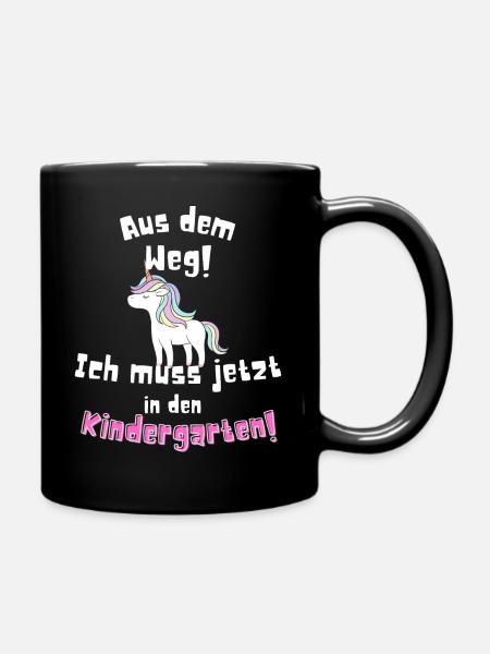 Kindergarten Kindergartenkind | Einhorn | Krippe - Tasse einfarbig - Schwarz