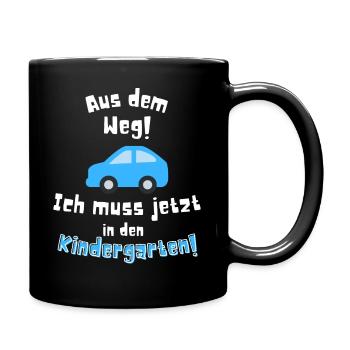 Kindergarten Kindergartenkind | Auto | Krippe - Tasse einfarbig - Schwarz - Rechts