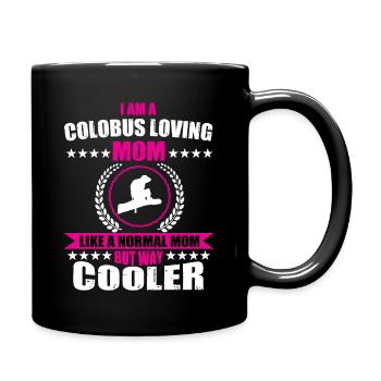 Colobus Monkeys Loving Mother - Full Colour Mug - black - Right