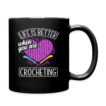 Crochet Hobby Passion - Full Colour Mug - black - Right