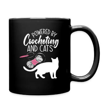 Crochet Cat Lover Gift - Full Colour Mug - black - Right