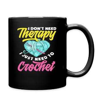 Crochet therapy - Full Colour Mug - black - Right