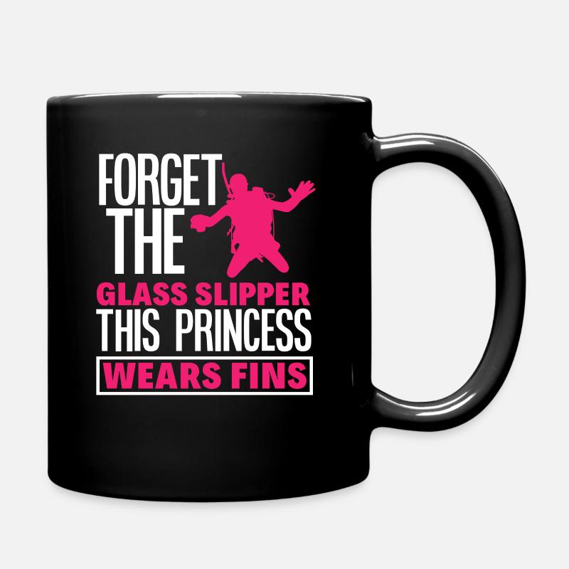 Taucherin Mädchen Frau - Tasse einfarbig - Schwarz
