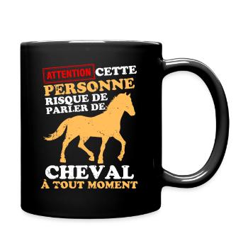 humour cheval cavalier 2 - Mug uni - noir - Droite