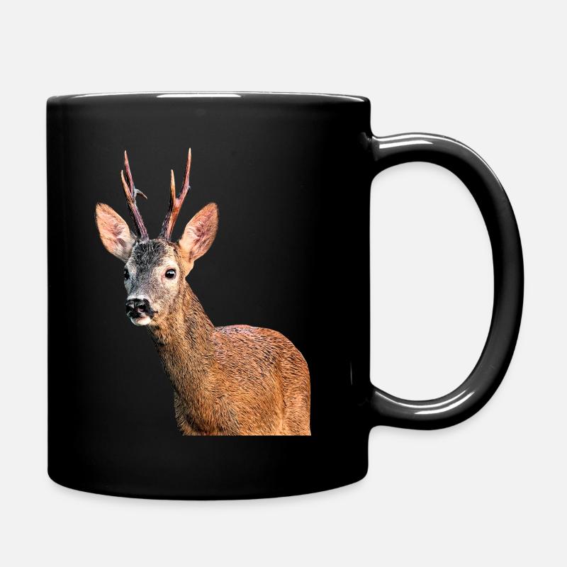 Reh - Tasse einfarbig - Schwarz