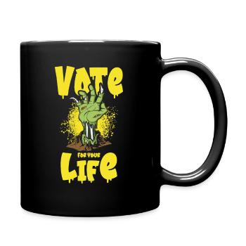 Halloween Voting Zombie Spooky Monsters Horror Fan - Full Colour Mug - black - Right
