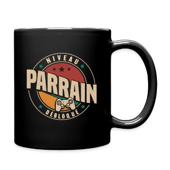 Niveau Parrain Débloqué Annonce Grossesse Cadeau - Mug uni - noir - Droite