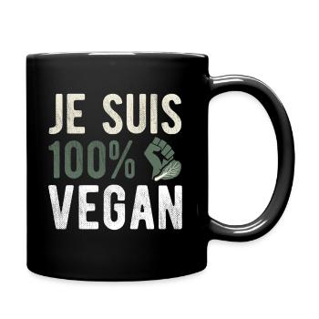 Je suis 100% vegan - Mug uni - noir - Droite