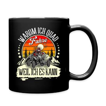 Quad ATV Offroad Quadfahrer - Tasse einfarbig - Schwarz - Rechts