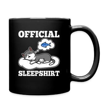 Chemise de sommeil officielle chat - Mug uni - noir - Droite