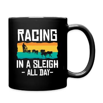 Traîneau à chiens | Mushing - Mug uni - noir - Droite