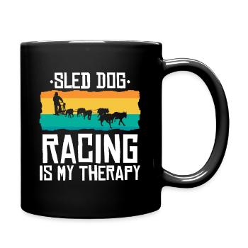 Traîneau à chiens | Mushing - Mug uni - noir - Droite