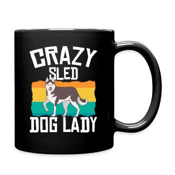 Traîneau à chiens | Dame Mushing - Mug uni - noir - Droite