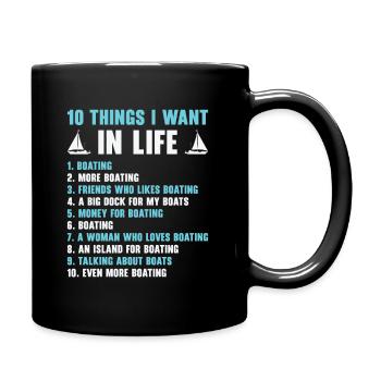Boating Captain Boat Owner Sailing Boat Adventure - Full Colour Mug - black - Right