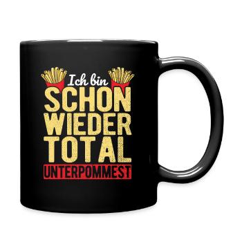 Pommes Frites Pommes Liebhaber Pommes Fritten Gesc - Tasse einfarbig - Schwarz - Rechts