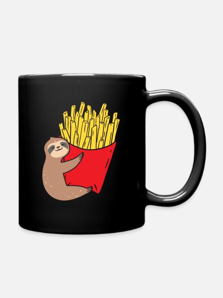Pommes Frites Pommes Geschenk Pommes Fritten Spruc - Tasse einfarbig - Schwarz