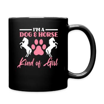 Chien Cheval Fille Cadeau - Mug uni - noir - Droite