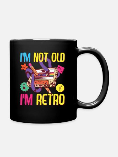 90er Jahre Outfit 80er Jahre Party 90's Motto - Tasse einfarbig - Schwarz
