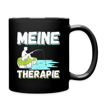 MEINE THERAPIE - Angeln - Tasse einfarbig - Schwarz - Rechts