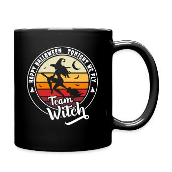 Happy Halloween Team Witch « ce soir nous volons » - Mug uni - noir - Droite