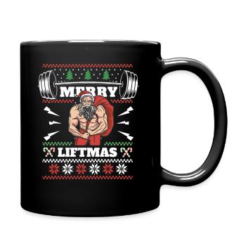 Merry Liftmas - Christmas Bodybuilder Gym Workout - Tasse einfarbig - Schwarz - Rechts
