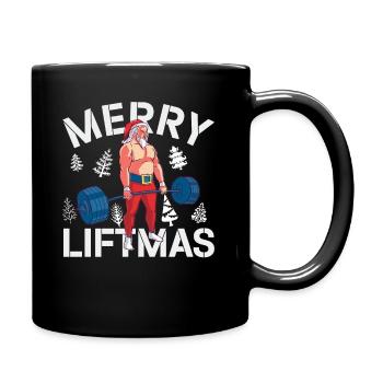 Merry Liftmas - Christmas Bodybuilder Gym Workout - Tasse einfarbig - Schwarz - Rechts
