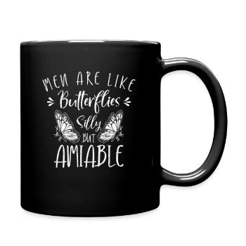 Himmlischer Schmetterling Silly Men - Tasse einfarbig - Schwarz - Rechts