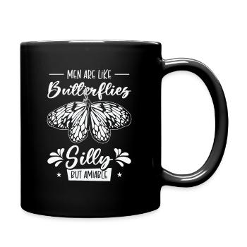 Himmlischer Schmetterling Silly Men - Tasse einfarbig - Schwarz - Rechts