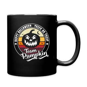 Happy Halloween Team Pumpkin "trick or treat" - Full Colour Mug - black - Right