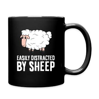 Facilement distrait par les moutons - Mug uni - noir - Droite