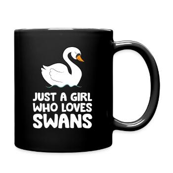 Juste une fille qui aime les cygnes - Mug uni - noir - Droite