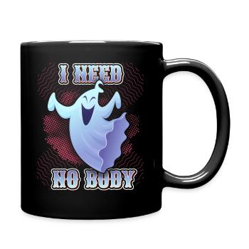 Drôle de fantôme, disant style de bande dessinée d’Halloween - Mug uni - noir - Droite