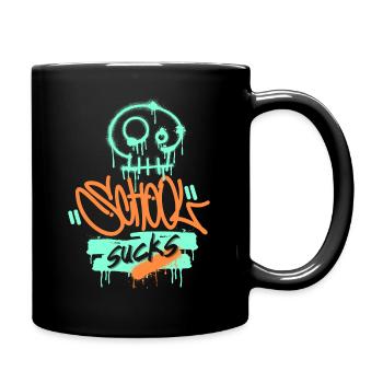 School, school frustration, funny saying graffiti style - Full Colour Mug - black - Right