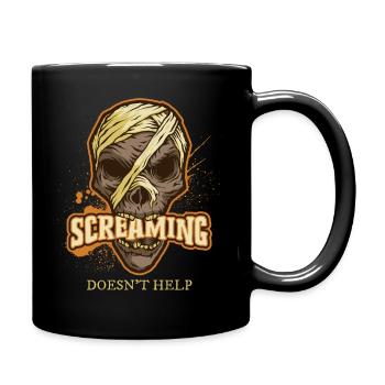 Eerie mummy, Halloween motif, horror - Full Colour Mug - black - Right