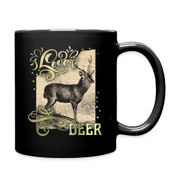 Cerf vintage, cerf d’amour, dire - Mug uni - noir - Droite